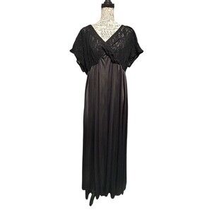 Vintage Black Lace Dress Night Gown Plus 3 Whimsigoth Dark Fairy Halloween